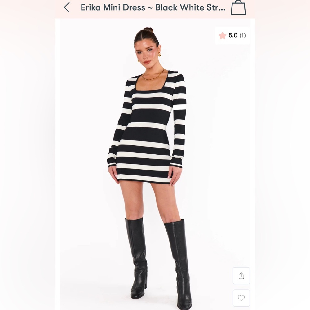 Show Me Your MuMu Black and White Bodycon Long Sleeve Dress